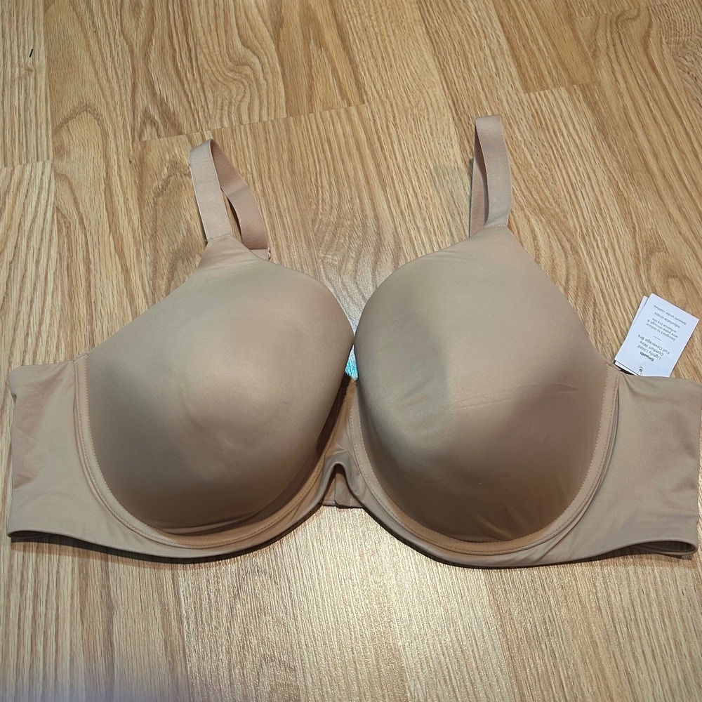 NWT Auden Smooth Lightly Lined Comfort Wire Full‎ Coverage Bra Tan 46D